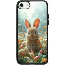 Coque iPhone 7 / 8 / SE (2020, 2022) - Silicone rigide noir Easter 2026 Rabbit in the garden