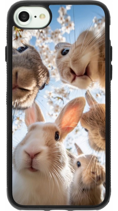Coque iPhone 7 / 8 / SE (2020, 2022) - Silicone rigide noir Easter 2026 Rabbits