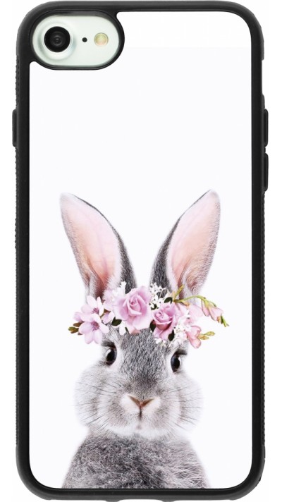 iPhone 7 / 8 / SE (2020, 2022) Case Hülle - Silikon schwarz Easter 2023 flower bunny
