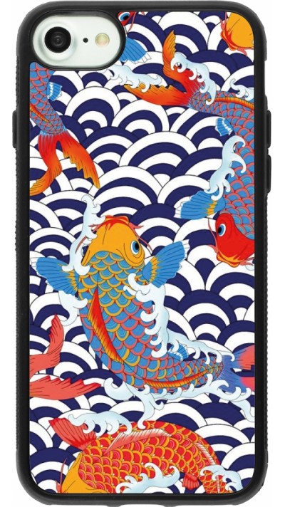 iPhone 7 / 8 / SE (2020, 2022) Case Hülle - Silikon schwarz Easter 2023 japanese fish