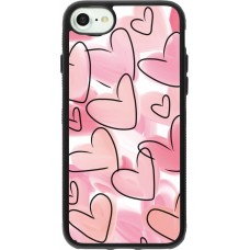 iPhone 7 / 8 / SE (2020, 2022) Case Hülle - Silikon schwarz Easter 2023 pink hearts