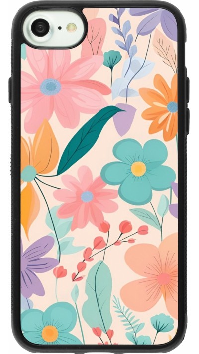 iPhone 7 / 8 / SE (2020, 2022) Case Hülle - Silikon schwarz Easter 2024 spring flowers