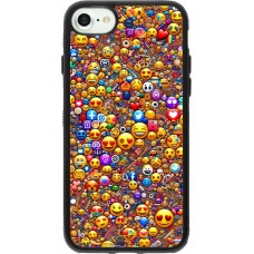 iPhone 7 / 8 / SE (2020, 2022) Case Hülle - Silikon schwarz Emoji gemischt