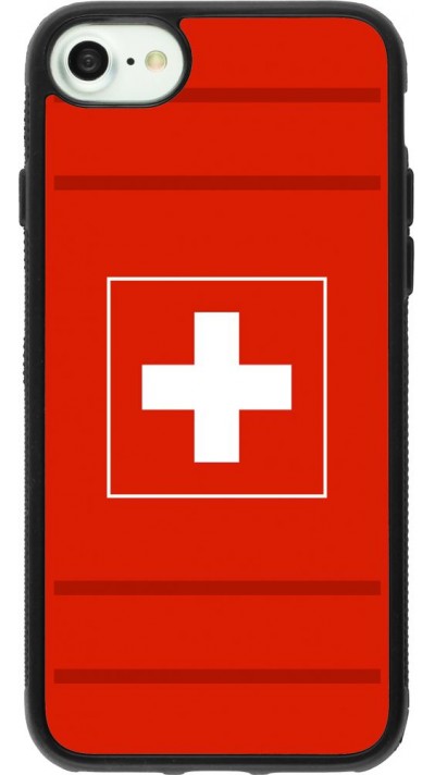 Coque iPhone 7 / 8 / SE (2020, 2022) - Silicone rigide noir Euro 2020 Switzerland