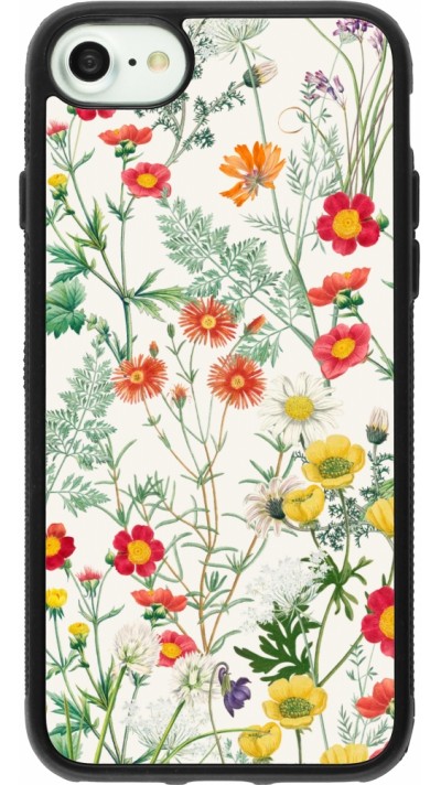 iPhone 7 / 8 / SE (2020, 2022) Case Hülle - Silikon schwarz Flora Botanical Wildlife