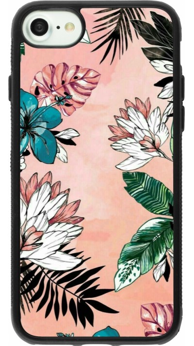 iPhone 7 / 8 / SE (2020, 2022) Case Hülle - Silikon schwarz Flowers Artprint