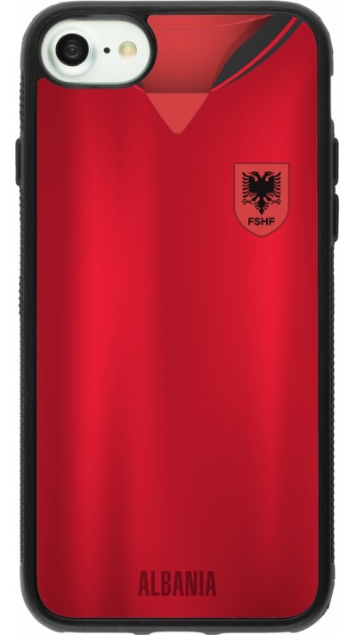 iPhone 7 / 8 / SE (2020, 2022) Case Hülle - Silikon schwarz Albanien personalisierbares Fussballtrikot