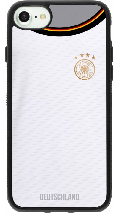 iPhone 7 / 8 / SE (2020, 2022) Case Hülle - Silikon schwarz Deutschland 2022 personalisierbares Fußballtrikot
