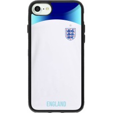 Coque iPhone 7 / 8 / SE (2020, 2022) - Silicone rigide noir Maillot de football Angleterre 2022 personnalisable