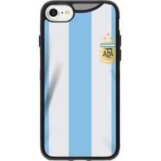 Coque iPhone 7 / 8 / SE (2020, 2022) - Silicone rigide noir Maillot de football Argentine 2022 personnalisable