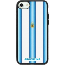Coque iPhone 7 / 8 / SE (2020, 2022) - Silicone rigide noir Maillot de football Argentine 2026 personnalisable