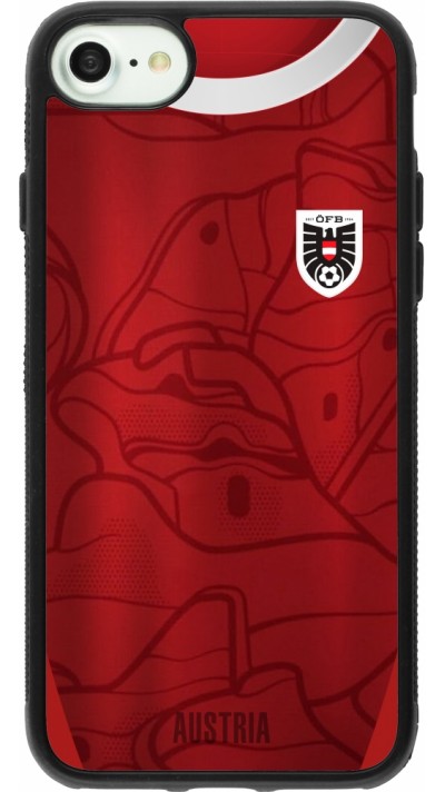 iPhone 7 / 8 / SE (2020, 2022) Case Hülle - Silikon schwarz Austria personalisierbares Fussballtrikot