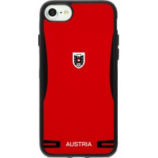 Coque iPhone 7 / 8 / SE (2020, 2022) - Silicone rigide noir Maillot de football Autriche 2026 personnalisable