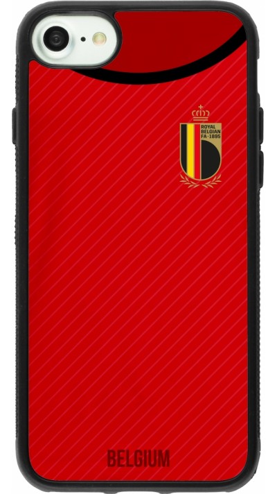 iPhone 7 / 8 / SE (2020, 2022) Case Hülle - Silikon schwarz Belgien 2022 personalisierbares Fußballtrikot
