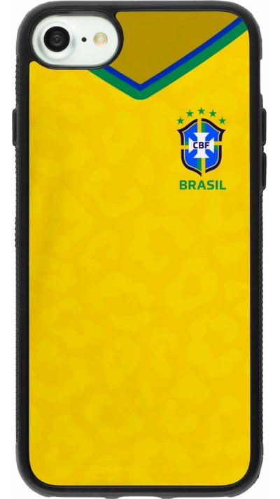 iPhone 7 / 8 / SE (2020, 2022) Case Hülle - Silikon schwarz Brasilien 2022 personalisierbares Fußballtrikot
