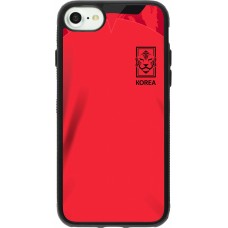 Coque iPhone 7 / 8 / SE (2020, 2022) - Silicone rigide noir Maillot de football Corée du Sud 2022 personnalisable