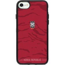 Coque iPhone 7 / 8 / SE (2020, 2022) - Silicone rigide noir Maillot de football Corée du Sud 2026 personnalisable