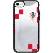 iPhone 7 / 8 / SE (2020, 2022) Case Hülle - Silikon schwarz Kroatien 2022 personalisierbares Fussballtrikot