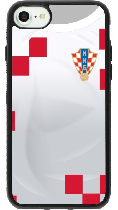 iPhone 7 / 8 / SE (2020, 2022) Case Hülle - Silikon schwarz Kroatien 2022 personalisierbares Fussballtrikot
