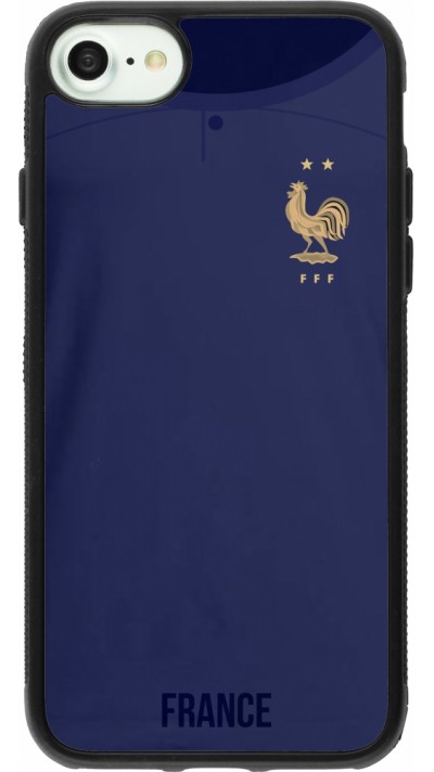 iPhone 7 / 8 / SE (2020, 2022) Case Hülle - Silikon schwarz Frankreich 2022 personalisierbares Fussballtrikot