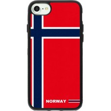 Coque iPhone 7 / 8 / SE (2020, 2022) - Silicone rigide noir Maillot de football Norvège 2026 personnalisable