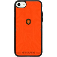 Coque iPhone 7 / 8 / SE (2020, 2022) - Silicone rigide noir Maillot de football Pays-Bas 2026 personnalisable