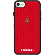 Coque iPhone 7 / 8 / SE (2020, 2022) - Silicone rigide noir Maillot de football Portugal 2026 personnalisable