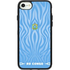 Coque iPhone 7 / 8 / SE (2020, 2022) - Silicone rigide noir Maillot de football RD Congo 2026 personnalisable