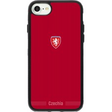 Coque iPhone 7 / 8 / SE (2020, 2022) - Silicone rigide noir Maillot de football Répuplique Tchèque 2026 personnalisable