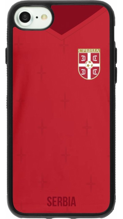 iPhone 7 / 8 / SE (2020, 2022) Case Hülle - Silikon schwarz Serbien 2022 personalisierbares Fussballtrikot