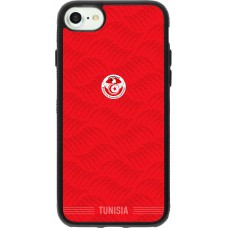 Coque iPhone 7 / 8 / SE (2020, 2022) - Silicone rigide noir Maillot de football Tunisie 2026 personnalisable