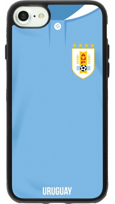 iPhone 7 / 8 / SE (2020, 2022) Case Hülle - Silikon schwarz Uruguay 2022 personalisierbares Fussballtrikot