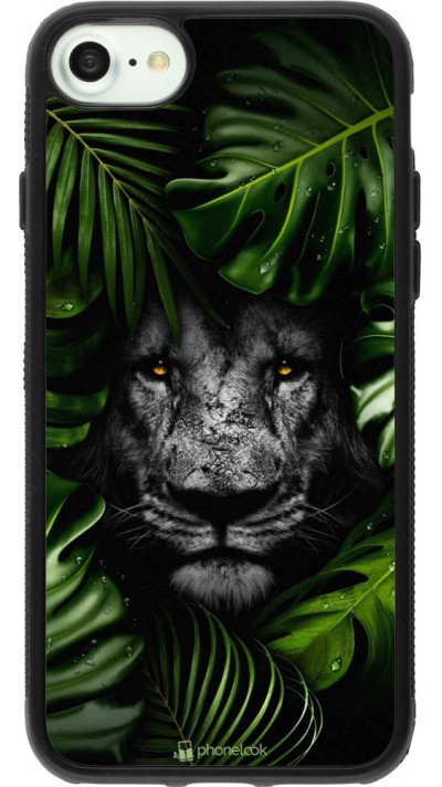 Coque iPhone 7 / 8 / SE (2020, 2022) - Silicone rigide noir Forest Lion