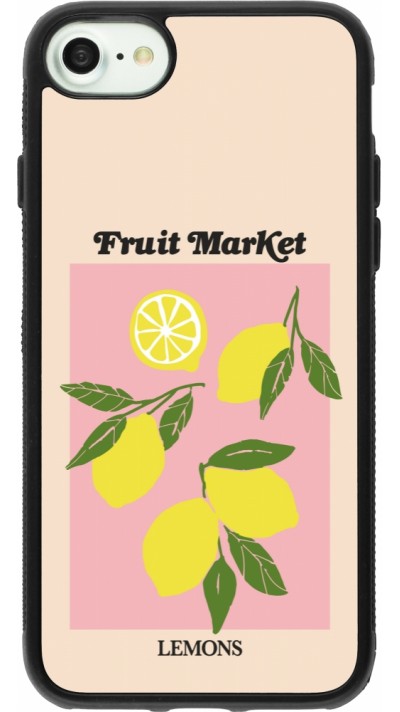 Coque iPhone 7 / 8 / SE (2020, 2022) - Silicone rigide noir Fruit market lemons 2026