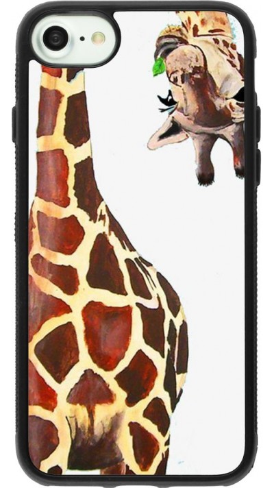 Coque iPhone 7 / 8 / SE (2020, 2022) - Silicone rigide noir Giraffe Fit