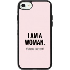 Coque iPhone 7 / 8 / SE (2020, 2022) - Silicone rigide noir I am a woman