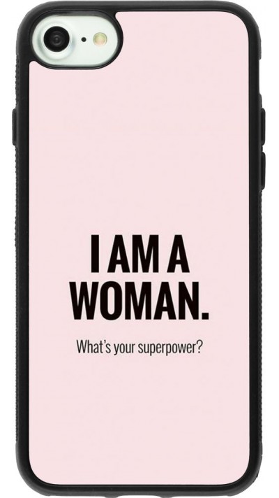 Coque iPhone 7 / 8 / SE (2020, 2022) - Silicone rigide noir I am a woman