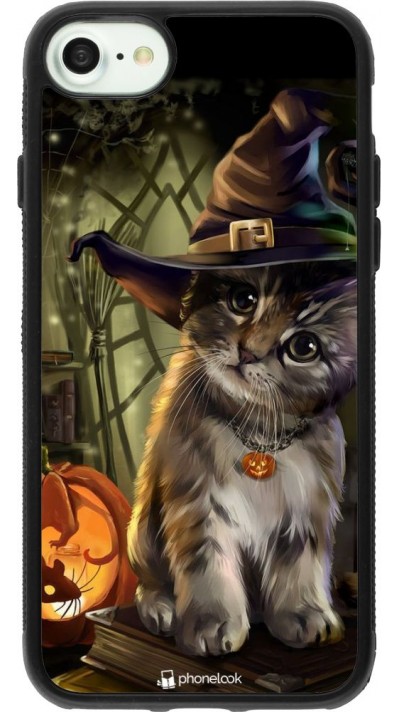 Coque iPhone 7 / 8 / SE (2020, 2022) - Silicone rigide noir Halloween 21 Witch cat