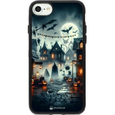 iPhone 7 / 8 / SE (2020, 2022) Case Hülle - Silikon schwarz Halloween Spukstadt
