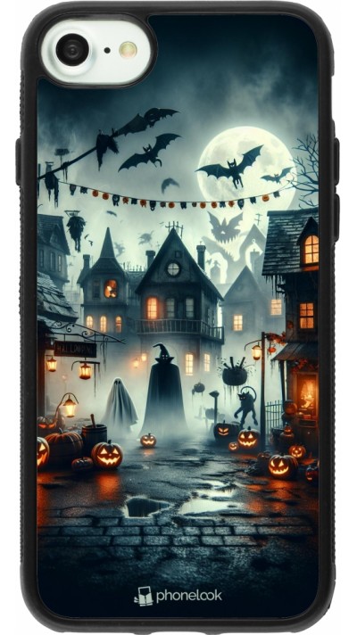 iPhone 7 / 8 / SE (2020, 2022) Case Hülle - Silikon schwarz Halloween Spukstadt