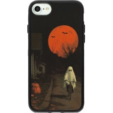 iPhone 7 / 8 / SE (2020, 2022) Case Hülle - Silikon schwarz Halloween 2025 Ghost on a bicycle