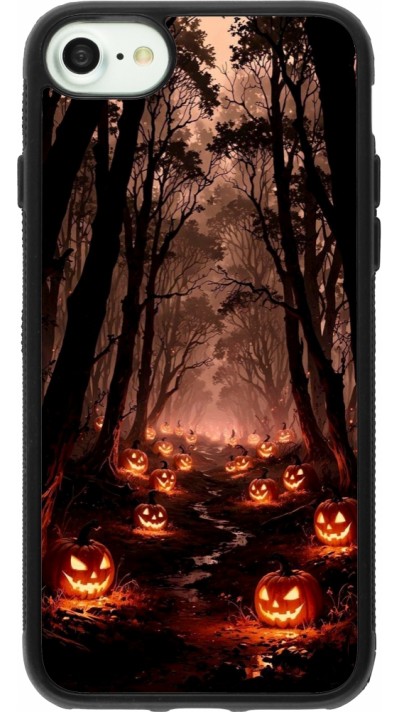 iPhone 7 / 8 / SE (2020, 2022) Case Hülle - Silikon schwarz Halloween 2025 Road of Terrifying Pumpkins