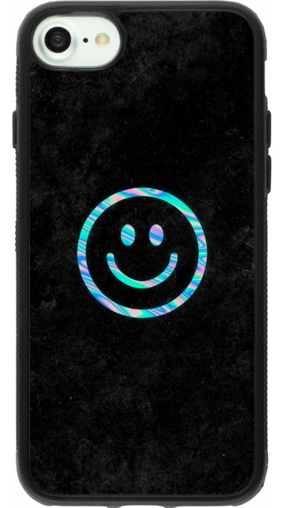 iPhone 7 / 8 / SE (2020, 2022) Case Hülle - Silikon schwarz Happy smiley irisirt
