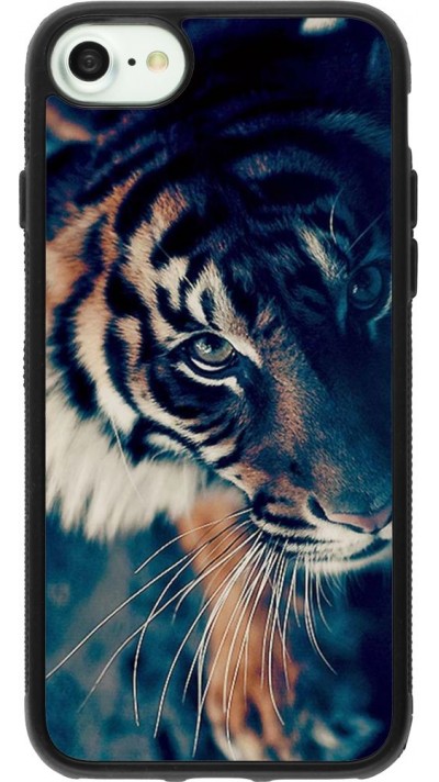 Coque iPhone 7 / 8 / SE (2020, 2022) - Silicone rigide noir Incredible Lion