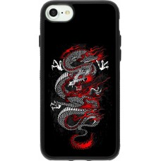 iPhone 7 / 8 / SE (2020, 2022) Case Hülle - Silikon schwarz Japanese style Dragon Tattoo Red Black