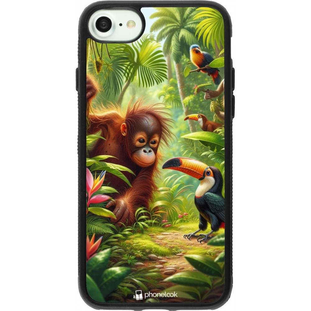 iPhone 7 / 8 / SE (2020, 2022) Case Hülle - Silikon schwarz Tropischer Dschungel Tayrona