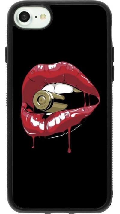 Coque iPhone 7 / 8 / SE (2020, 2022) - Silicone rigide noir Lips bullet