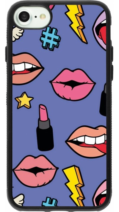 iPhone 7 / 8 / SE (2020, 2022) Case Hülle - Silikon schwarz Lips and lipgloss