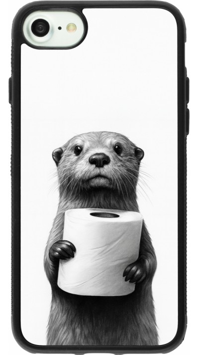iPhone 7 / 8 / SE (2020, 2022) Case Hülle - Silikon schwarz Otter Toilettenpapier
