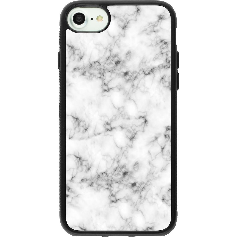 Coque iPhone 7 / 8 / SE (2020, 2022) - Silicone rigide noir Marble 01